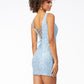 Ashley Lauren 4557 size 2 Lilac Short Homecoming Dress Sequins V Neckline Corset