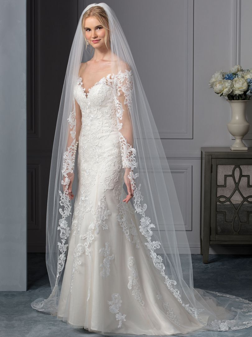 Casablanca Beloved BL239 Size 12 Carolina Wedding Dress Bridal Gown Lace Long Sleeve