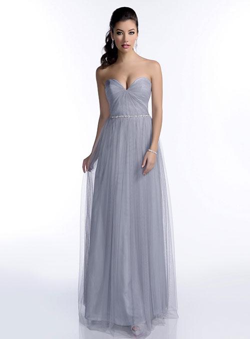 Adagio Bridesmaids BM147 Size 14 Blush Long Tulle A Line Dress Formal Gown