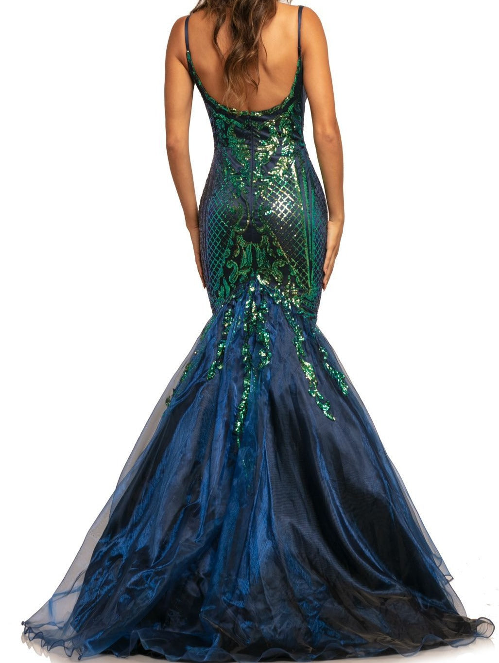 Johnathan Kayne 2018 Size 0 Navy/Multi Sequin Mermaid Iridescent Prom Dress Pageant Gown High Neck Johnathan Kayne 2018 Size 0 Navy/Multi Sequin Mermaid Iridescent Prom Dress Pageant Gown High Neck