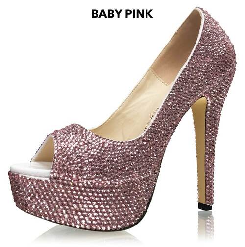 Marc Defang Barbi AB Crystal Platform Heel Prom Shoe  DESCRIPTION Featured crystal color: AB crystals Peep toes pumps, Heel height: 6" heels, 2" platforms  100% custom handmade product. Breathtaking craftsmanship Medium width, run true to size Available Sizes: 5.5, 6, 6.5, 7, 7.5, 8, 8.5, 9, 9.5, 10, 11 (Average 30 days before Arrival - custom made)