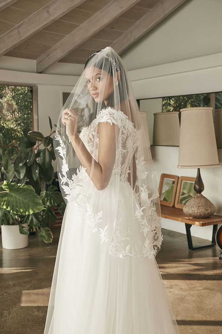 Beloved by Casablanca Bridal BL387 Remi Wedding Dress Off the Shoulder Lace Tulle Skirt