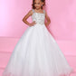 Sugar Kayne C146 Size 12 Girls and Preteen Pageant Dress Embellished Organza Ballgown Turquoise