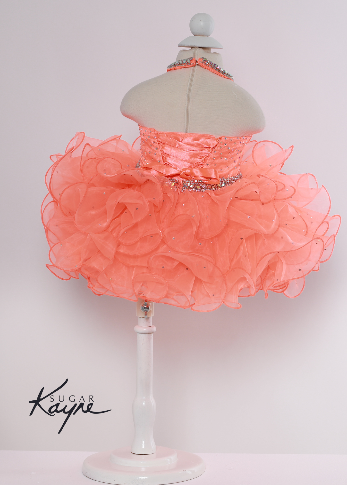 Sugar Kayne C220 Girls Cupcake Pageant Dress Size 2T Neon Orange Sugar Kayne C220 Girls Cupcake Pageant Dress Size 2T Neon Orange