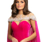 Johnathan Kayne C2 is a stunning Long Flowing Charmeuse Formal Cape with a sheer mesh illusion upper covered in Crystal Rhinestones. Full coverage off the shoulder illusion design. Perfect to pair with Prom, Pageant, Bridal & So many Glamorous Formal Events!  Available Colors: Black, White, Fuchsia, Royal