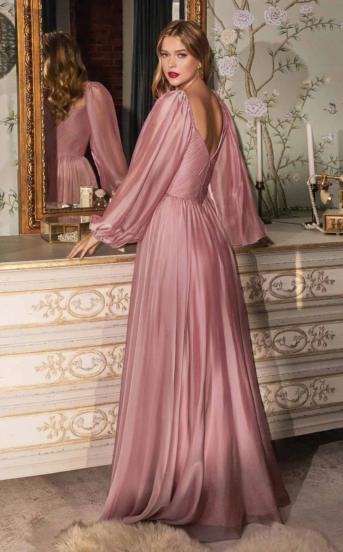 Ladivine CD243 Size 16, 24 Burgundy Long Sleeve Chiffon A Line Formal Dress V Neck Bridesmaid Dress Bridesmaid 16 / Burgundy Ladivine CD243 Size 16, 24 Burgundy Long Sleeve Chiffon A Line Formal Dress V Neck Bridesmaid Dress Bridesmaid 16 / Burgundy