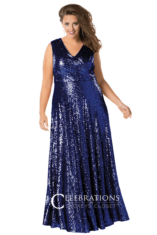 Sydney's Closet CE1801 Size 24 Long Sequin Plus Size Prom Dress Formal Evening Gown