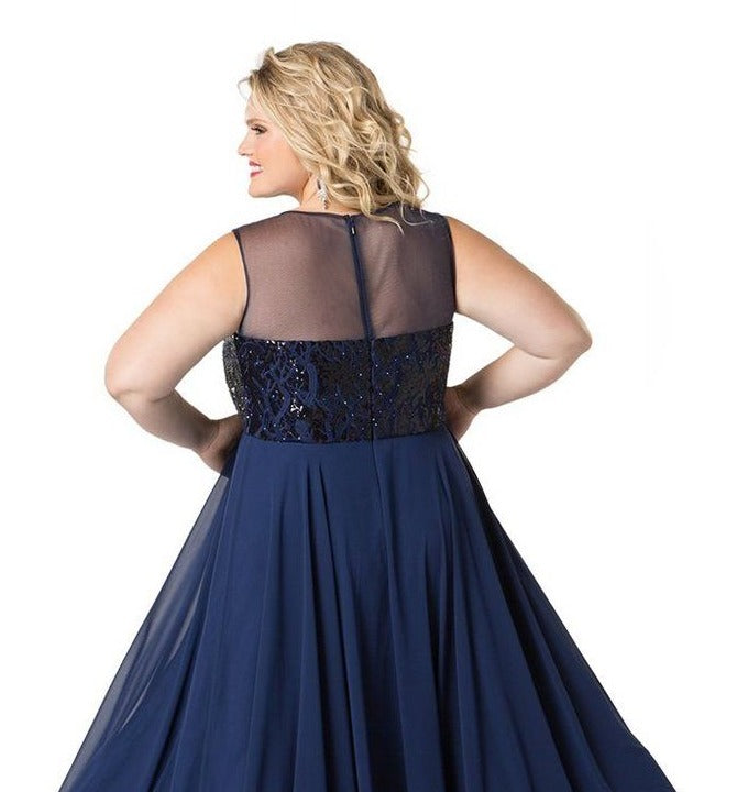 Sydney's Closet 1810 Size 28 NAVY Formal Dress A Line Glass Slipper Formals Sydney's Closet 1810 Size 28 NAVY Formal Dress A Line Glass Slipper Formals