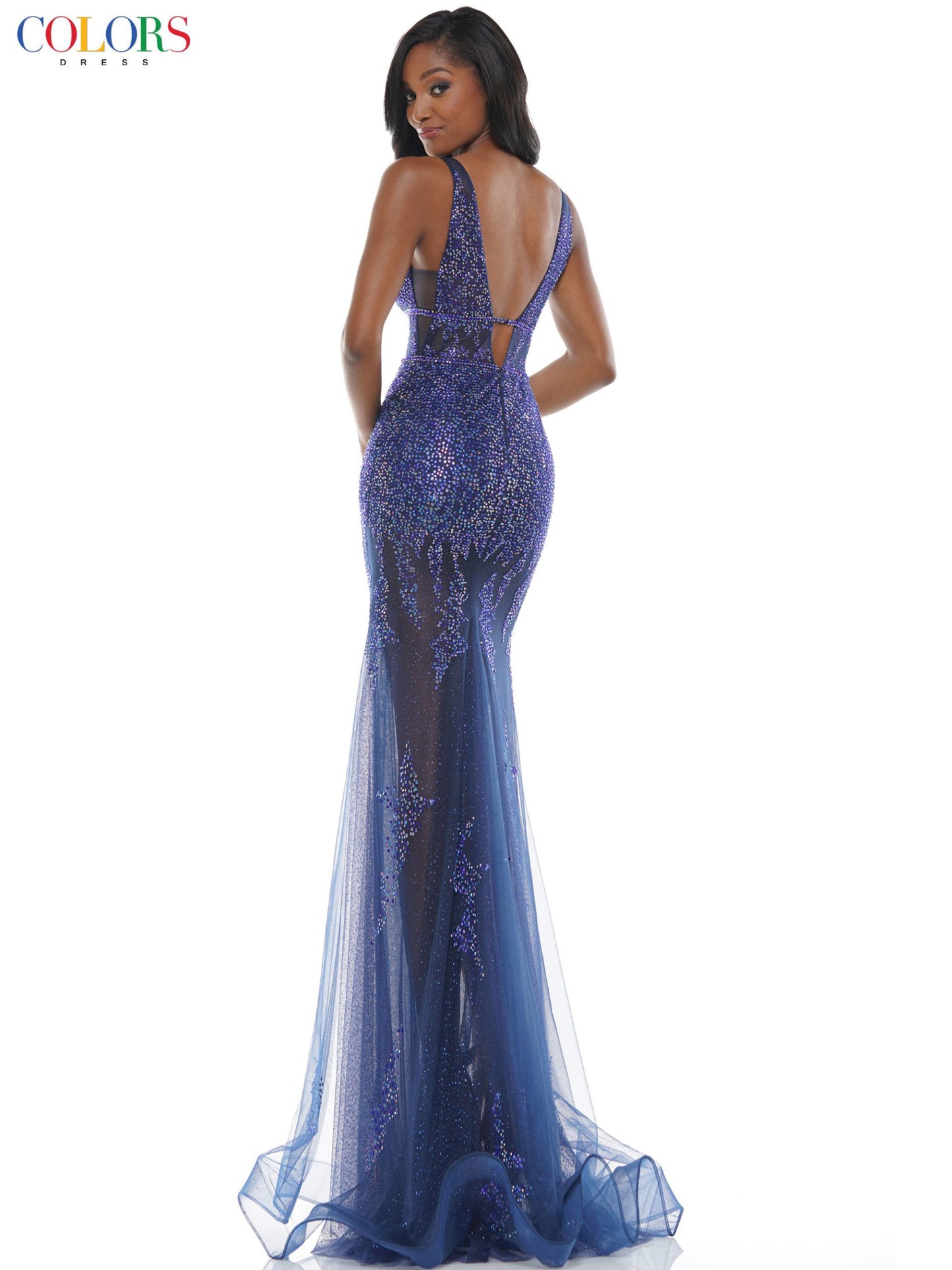 Colors-2563-royal-prom-dress-back-embellished-v-neckline-sheer-horsehair-trim