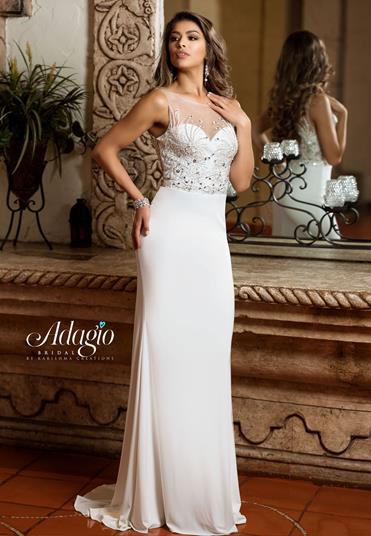 Adagio Bridal 9223 Size 4, 8 sheer Fitted embellished neckline Wedding Dress bridal gown Sweetheart