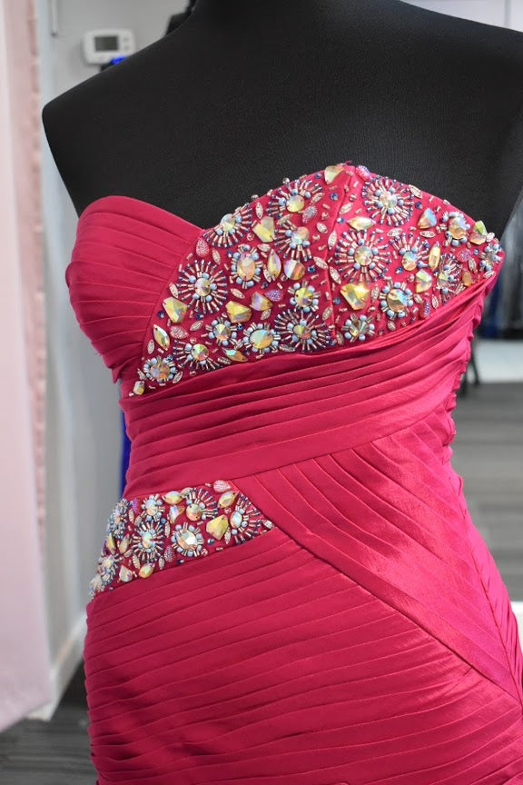 Prom Dress Fuchsia Size 8 Mermaid Ruffle Long corset