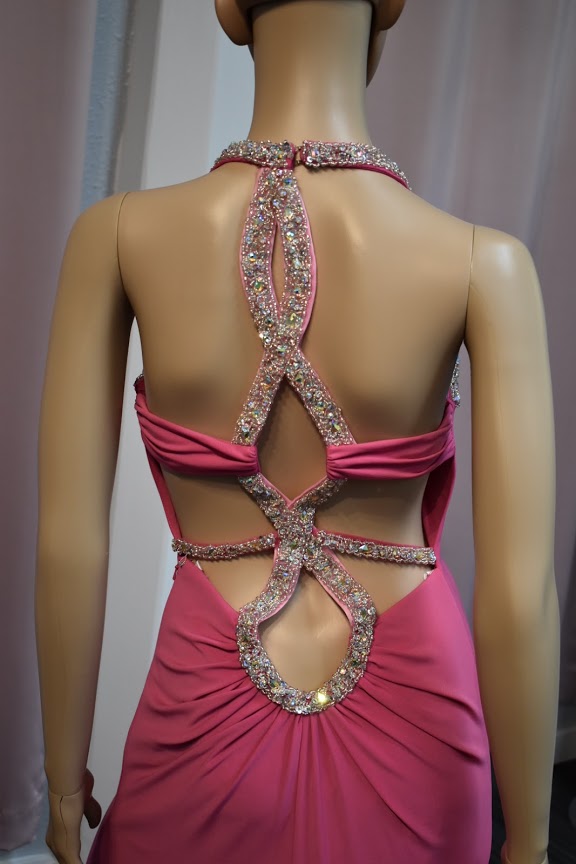 Xcite Prom Dress 32051 Fuschia Size 0 Pageant Dress Jersey Crystal