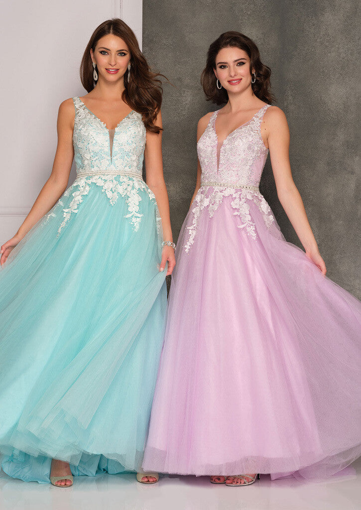 Dave & Johnny 10246 Long Lace A Line Ballgown Prom Dress Bridal Gown Floral Lace A Line Ballgown Prom Dress  Available Sizes: 0  Available Colors: Mint