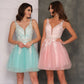 Dave & Johnny A8341 Short Lace Tulle Fit & Flare Cocktail Dress Homecoming Rhinestone Gown  Sizes: 00-18  Colors: Royal, Ivory, Yellow, Ice Blue, Pink, Mint, Lilac