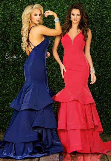 Envious Couture 1491 Size 10 Cobalt Iridescent Shimmer mermaid prom dress Pageant Gown