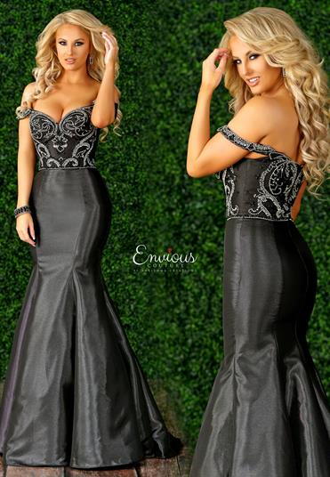 Envious Couture 1546 size 10 off the shoulder mermaid prom dress Pageant Gown