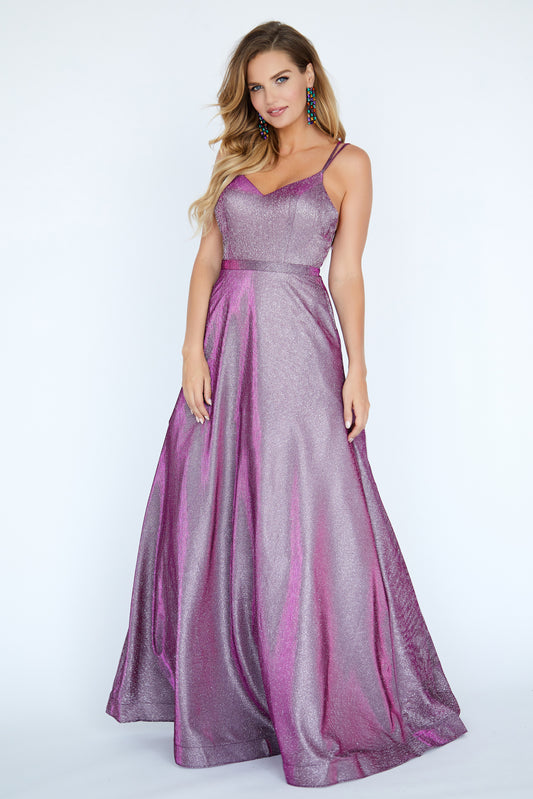 Jolene Exclusive E20028 Size 6 Long Glitter Shimmer Ballgown V Neck Prom Dress Gown