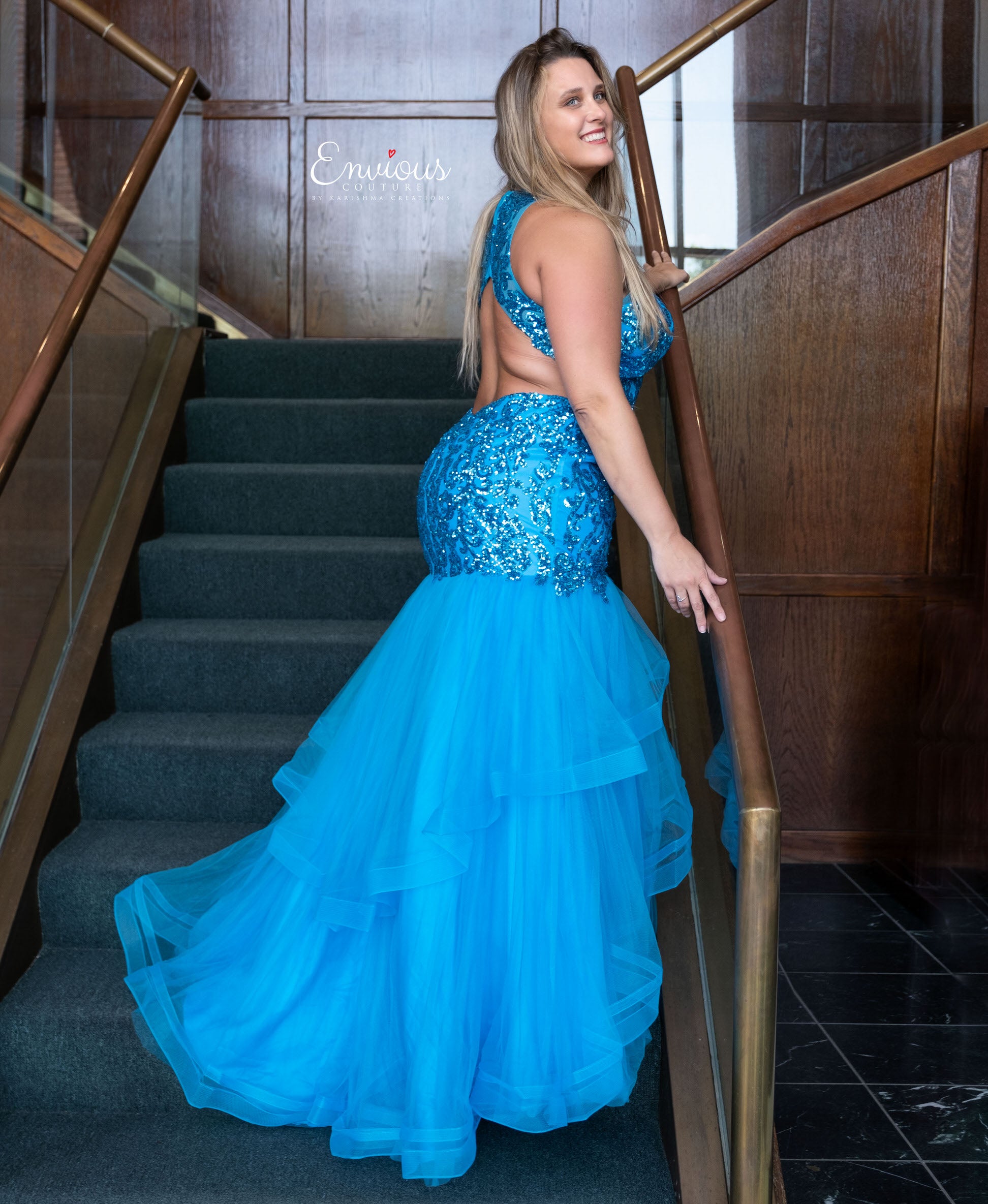 Envious-Couture-E1516-Turquoise-Prom-Dress-Back-Emebllished-V-Neckline-Sequin-Fit-and-Flare-Layered-Mermaid-Skirt