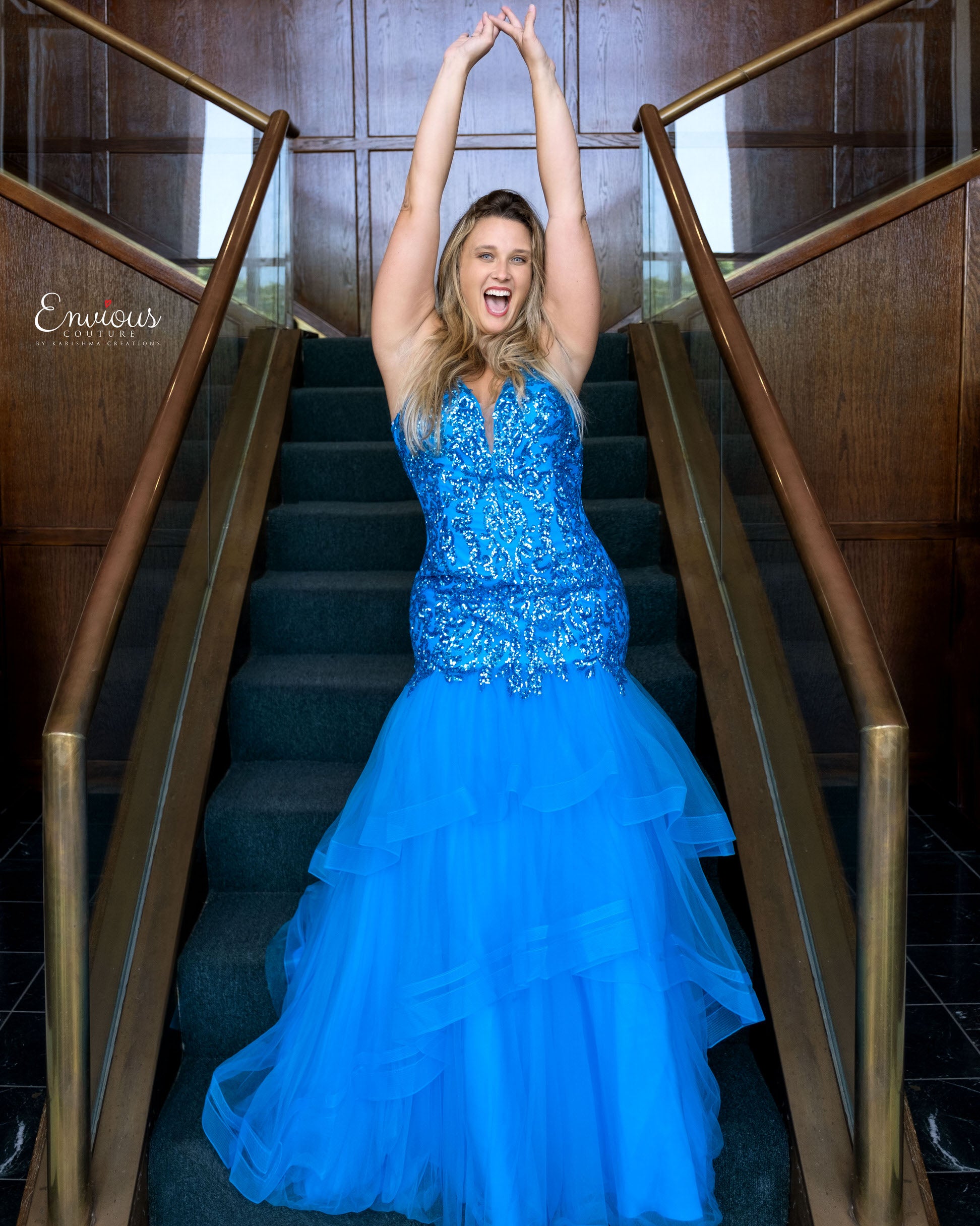 Envious-Couture-E1516-Turquoise-Prom-Dress-Front-Emebllished-V-Neckline-Sequin-Fit-and-Flare-Layered-Mermaid-Skirt-Backless