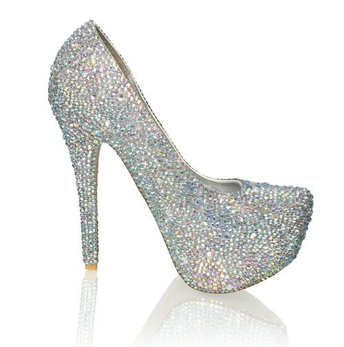 Marc Defang GÉRALDINE 6 Inch High Pageant Heel Prom Shoes AB CRYSTAL  DESCRIPTION 6" Heels, 2" Platforms Featured crystal color: AB crystals  All colors are available  100% custom handmade product, breathtaking craftsmanship  Performs amazingly on stage and runway Medium fit, run true to size  Available Sizes: 5.5, 6, 6.5, 7, 7.5, 8, 8.5, 9, 9.5, 10, 11 (Average 30 days before Arrival - custom made)