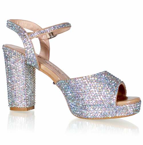Marc Defang GIAVANNA AB CRYSTALS Platform Pageant Heels Prom Shoes Block  DESCRIPTION 4" Block heels, 1" Platforms Perfect pre-teen and Teen heels!  AB crystals over Nude patent leather Handmade crystal embellishments  Ankle strap feature, Design and constructed for comfort and quality Light weight, performs amazingly well on stage and runway. Medium Width, run true to size. Available Sizes: 5, 5.5, 6, 6.5, 7, 7.5, 8, 8.5, 9, 9.5, 10, 11
