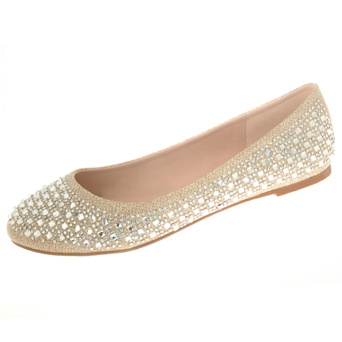 Your Party Shoes Hannah Crystal Embellished Ballet Flat Prom Pageant Formal