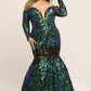 Johnathan Kayne Sydney's Closet JK2010 Size 18 sequin prom dress Long Sleeve mermaid