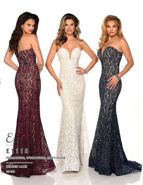 Envious Couture E1118 Strapless sweetheart neckline embellished lace prom dress informal wedding dress bridesmaids gown 