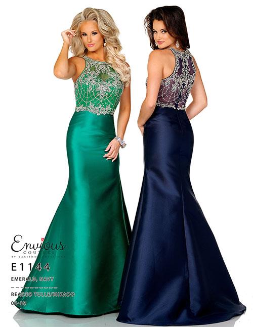 Envious Couture 1144 Size 8 Emerald Prom Dress Pageant Gown Mermaid High Neck
