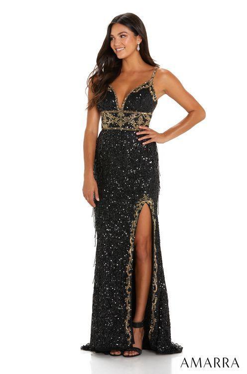 Amarra 94120 Size 10 Neon Pink Gold Sequin Prom Dress Glass Slipper Formals Amarra 94120 Size 10 Neon Pink Gold Sequin Prom Dress Glass Slipper Formals