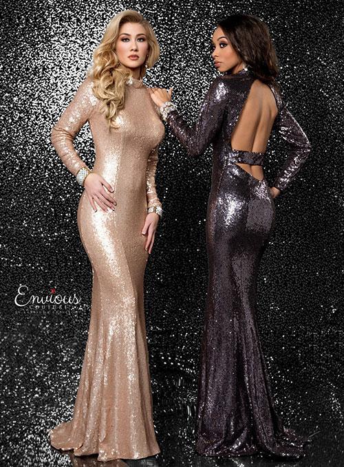 Envious Couture 18505 Size 6, 10 Champagne Prom Dress Pageant Gown