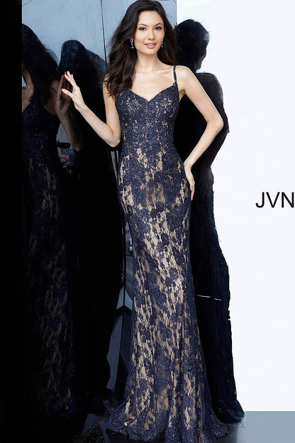 Jovani JVN02013 Size 14 Orange Long Lace Prom Dress Formal