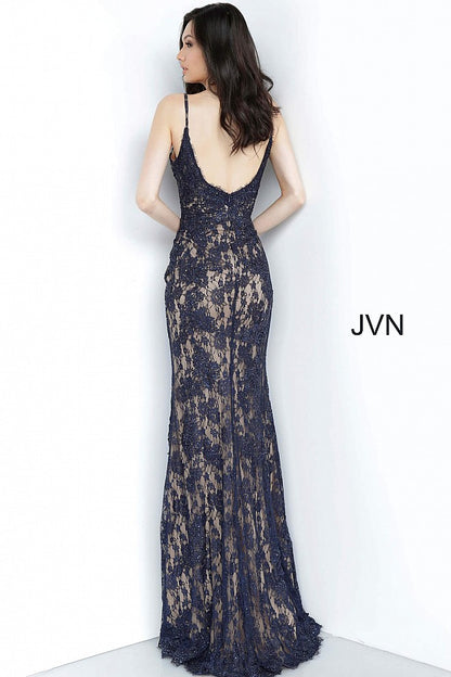 Jovani JVN02013 Size 14 Orange Long Lace Prom Dress Formal