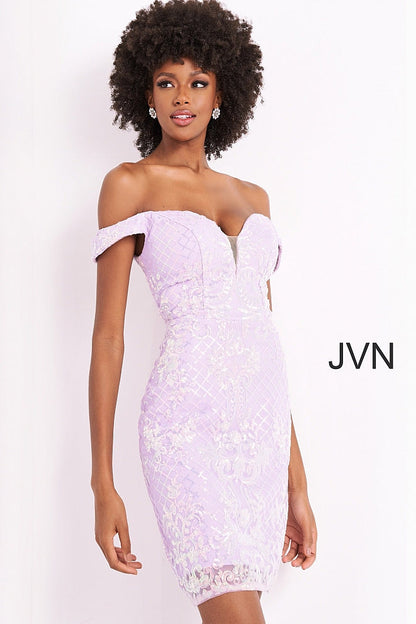 Jovani JVN05251 Size 10 Lilac Short Cocktail Dress Sequin