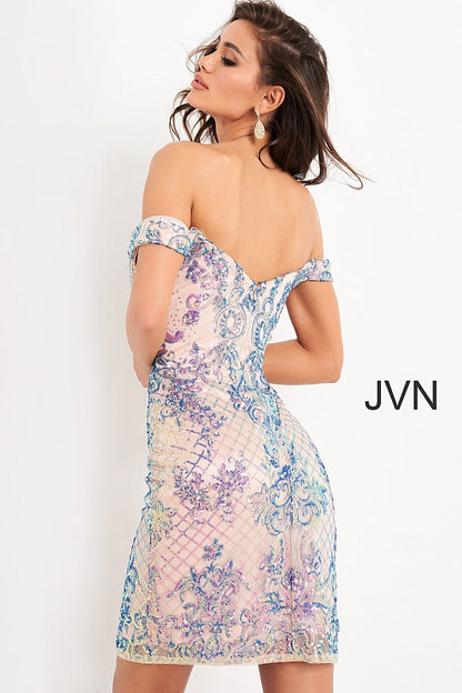 Jovani JVN05251 Size 10 Lilac Short Cocktail Dress Sequin