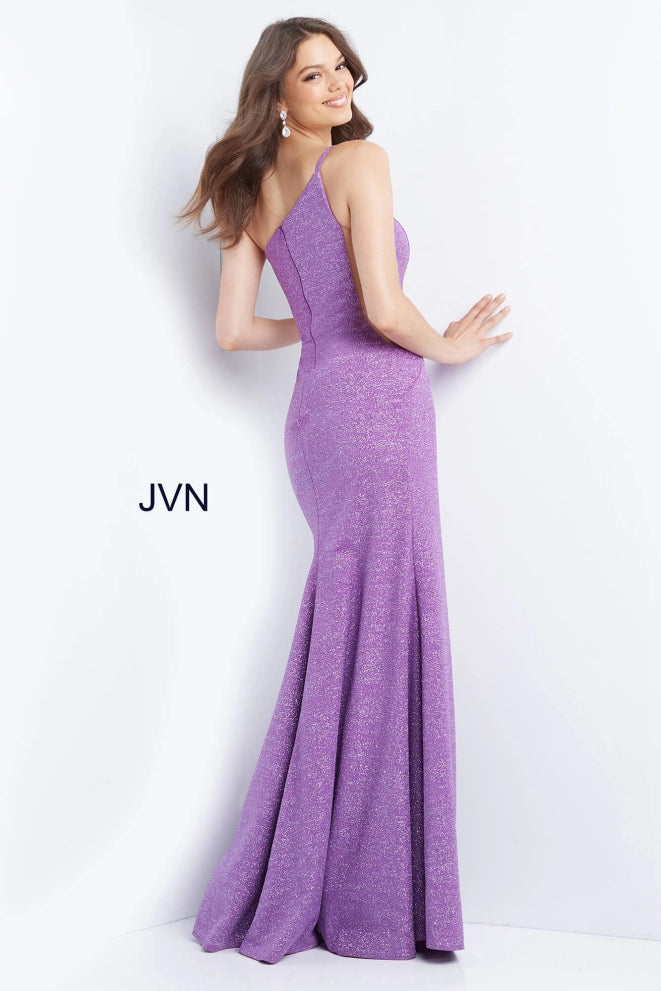JVN06126-Violet-Prom-Dress-long-fitted-one-shoulder-thin-strap-high-slit-shimmer-661x991
