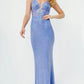Jovani JVN06505 Long Prom Dress Shimmer Sheer V Neck Fitted Formal Dress Corset Mermaid