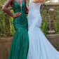 Jovani JVN07398 Lace Mermaid Prom Dress V neckline fitted Evening Gown