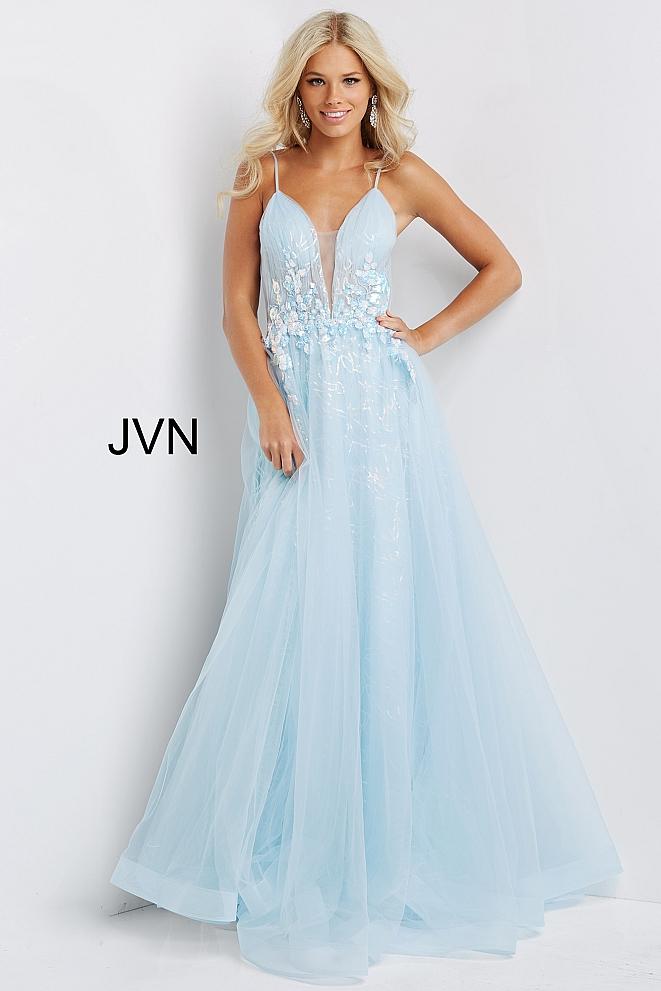 JVN07637-Light-Blue-prom-dress-front-v-neckline-a-line
