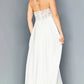 Jovani JVN07648A Long Flowy Prom Dress size 8 Ivory Pageant Gown strapless high slit ruching JVN 07648