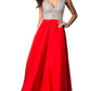 Jovani JVN20437 Light Yellow size 0 long chiffon prom dress pageant gown