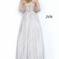 JVN by Jovani 2206  Nude Sheer Embellished Ballgown Prom Dress Shimmer Iridescent evening gown 