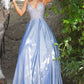 JVN2206 JVN by Jovani 2206 Periwinkle Sheer Embellished Ballgown Prom Dress Shimmer Iridescent evening gown 