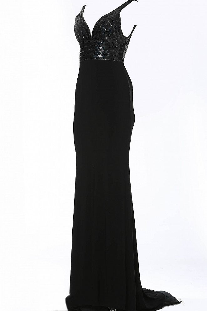 Jovani JVN4240 Size 2 Black Long Fitted Sequin Embellished Prom Dress –  Glass Slipper Formals