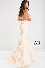 JVN by Jovani 47813 Size 4 nude mermaid gown prom pageant
