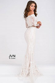 Jovani JVN47915 Size 8 Lace two Piece Dress Formal Evening gown