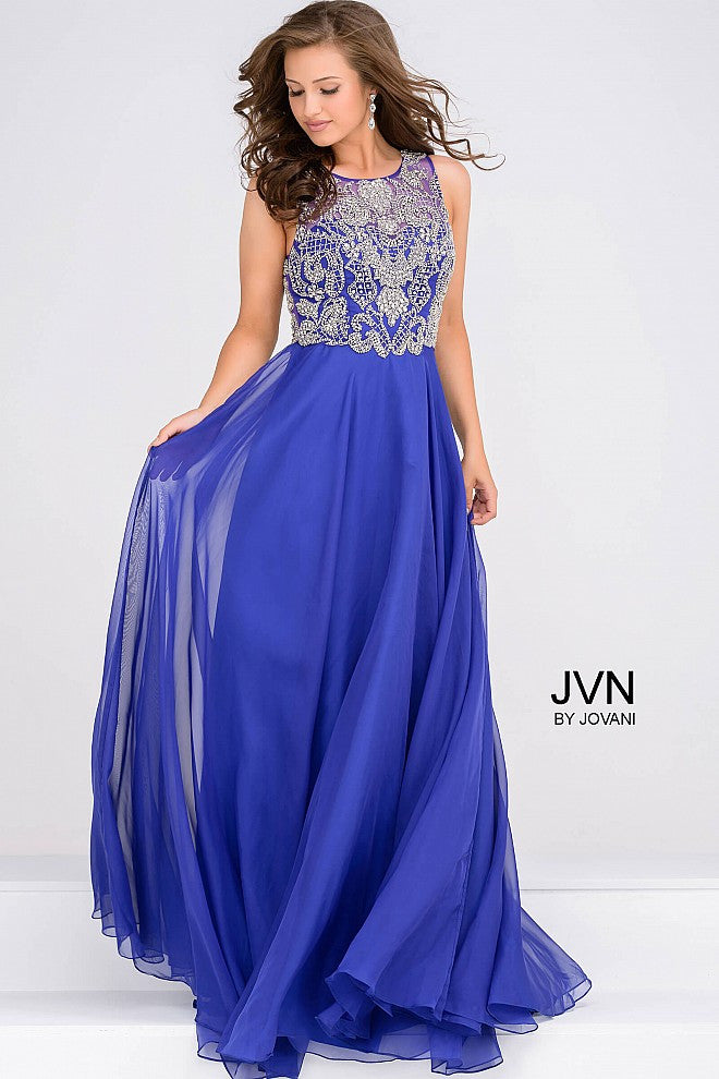 Jovani JVN 48709 Size 6,10 Royal Blue Long A Line Evening Dress Embellished
