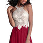Jovani JVN 67245 Size 6 Burgundy embellished bodice open back prom dress