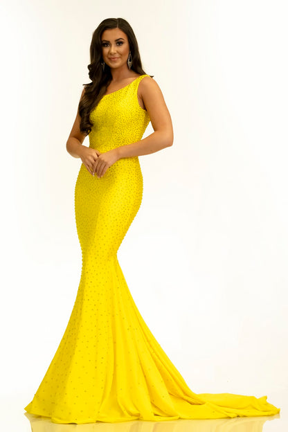 Johnathan-Kayne-2318-yellow-prom-dress-front-embellished-one-shoulder-train-pageant-gown