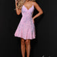 Johnathan-Kayne-2336-Cotton-Candy-Pink-homecoming-dress-fit-and-flare-short-sequins-on-velvet-v-neckline